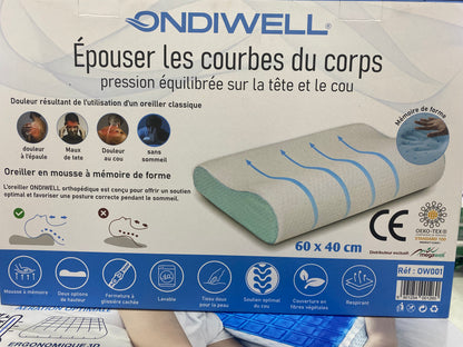 oreiller orthopedique en mousse a memoire de forme